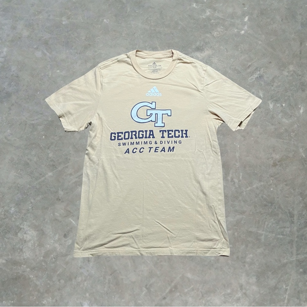 ☀️ Adidas Georgia Tech Yellow Jackets Swimming and Diving Graphic Tee Mens Small